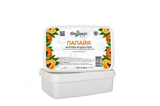 Пюре Organic-bar папайя 1 кг замороженное