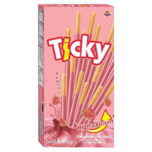 Соломка Ticky покрытая клубничным кремом, 40 г